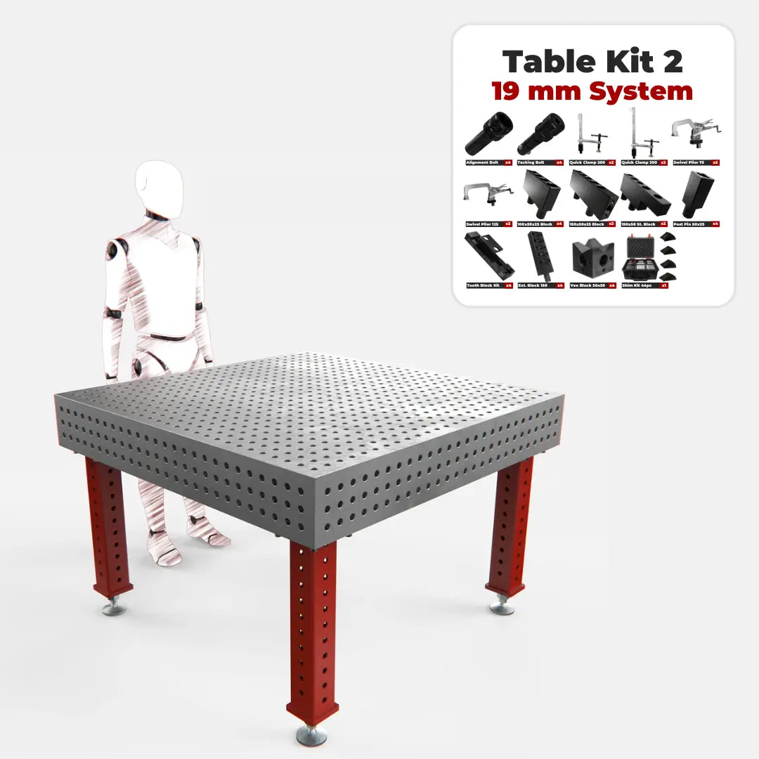 Heavy Duty Welding Table, 1400x1400 mm, with FREE Tool Kit