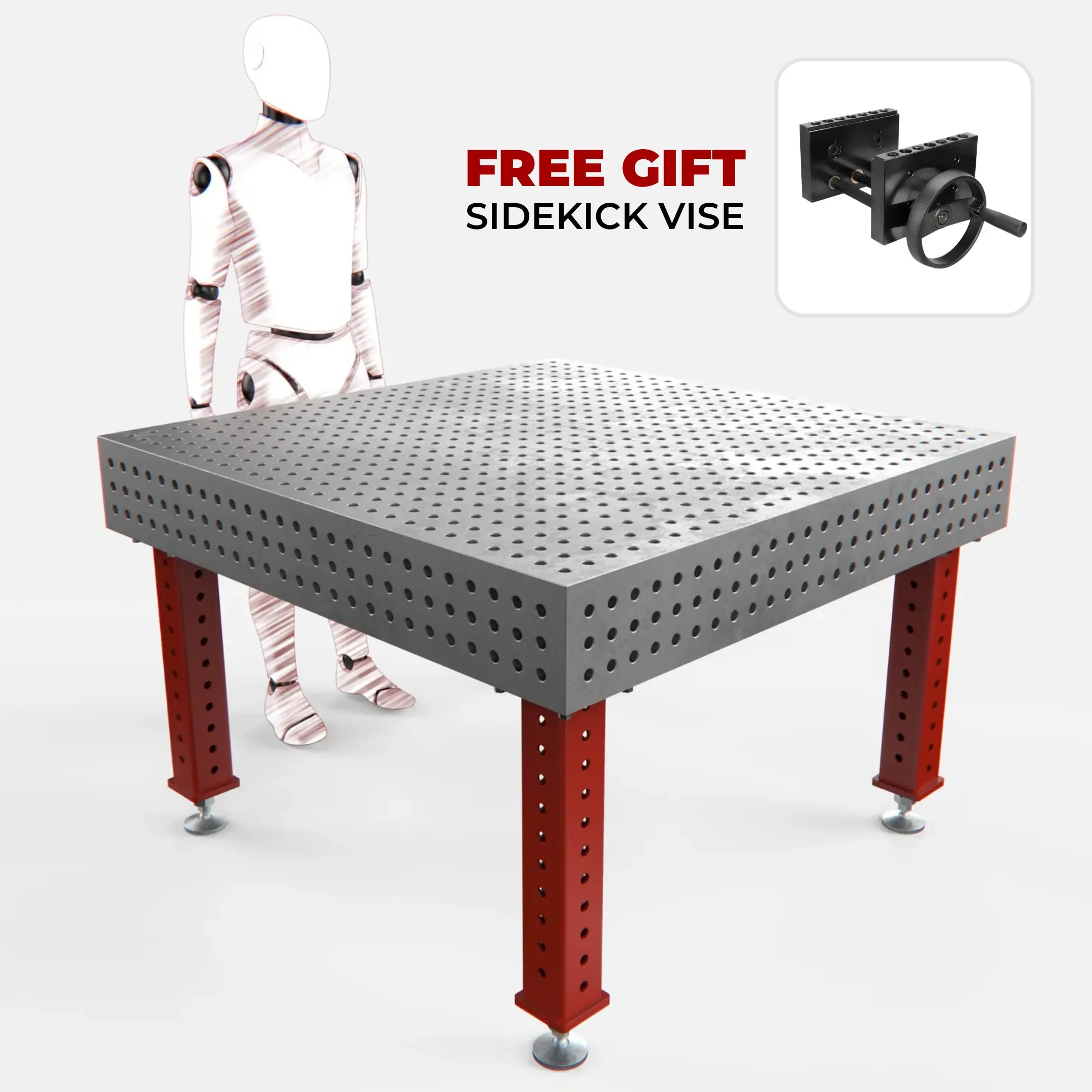 Heavy Duty Welding Table, 1400x1400 mm + FREE Vise