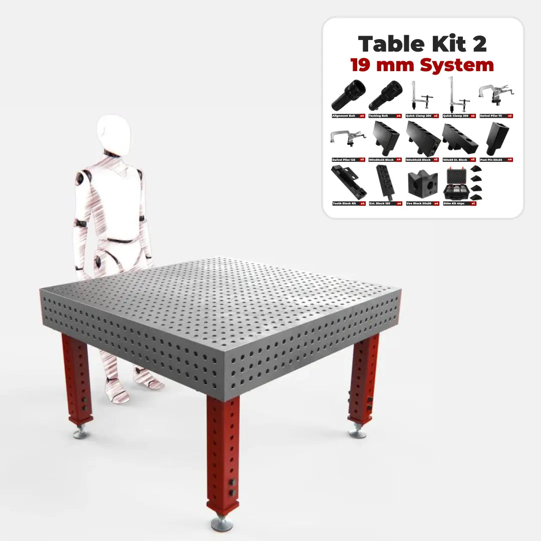 Heavy Duty Welding Table, 1400x1400 mm, with FREE Tool Kit