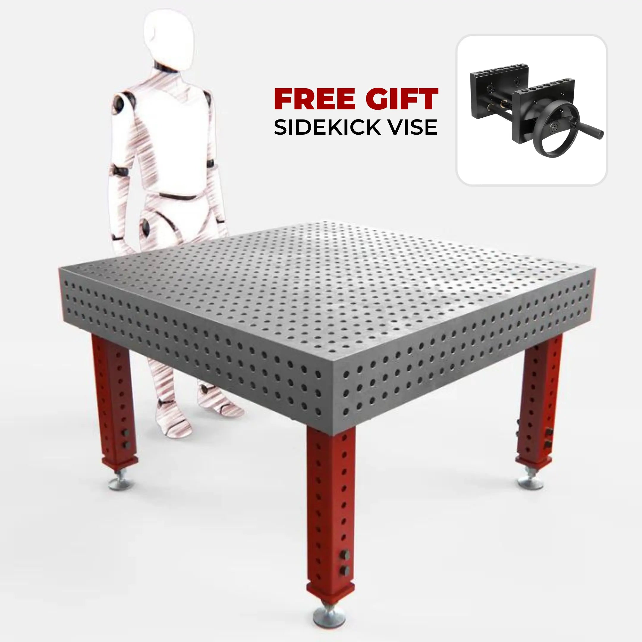Heavy Duty Welding Table, 1400x1400 mm + FREE Vise