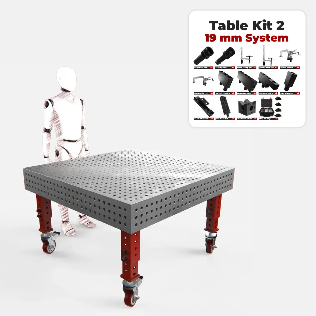 Heavy Duty Welding Table, 1400x1400 mm, with FREE Tool Kit
