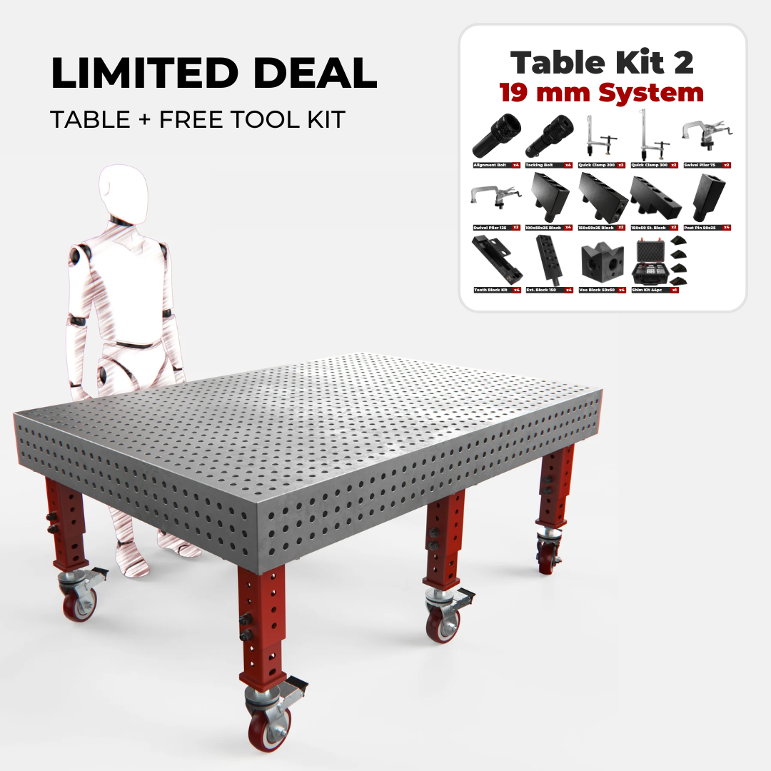 Heavy Duty Welding Table, 2000x1400 mm, with FREE Tool Kit