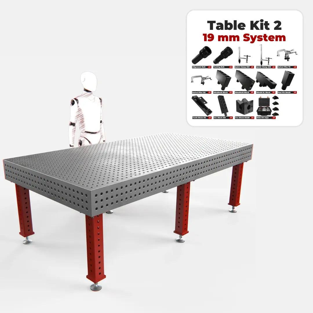 Heavy Duty Welding Table, 2600x1400 mm, with FREE Tool Kit