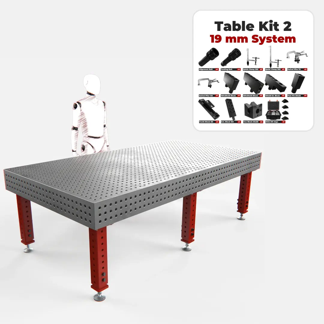 Heavy Duty Welding Table, 2600x1400 mm, with FREE Tool Kit