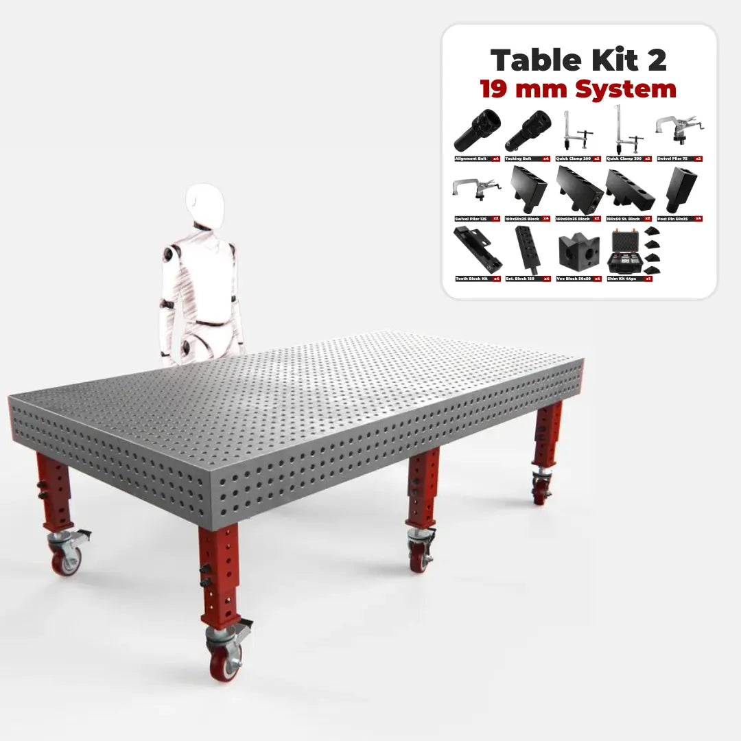 Heavy Duty Welding Table, 2600x1400 mm, with FREE Tool Kit