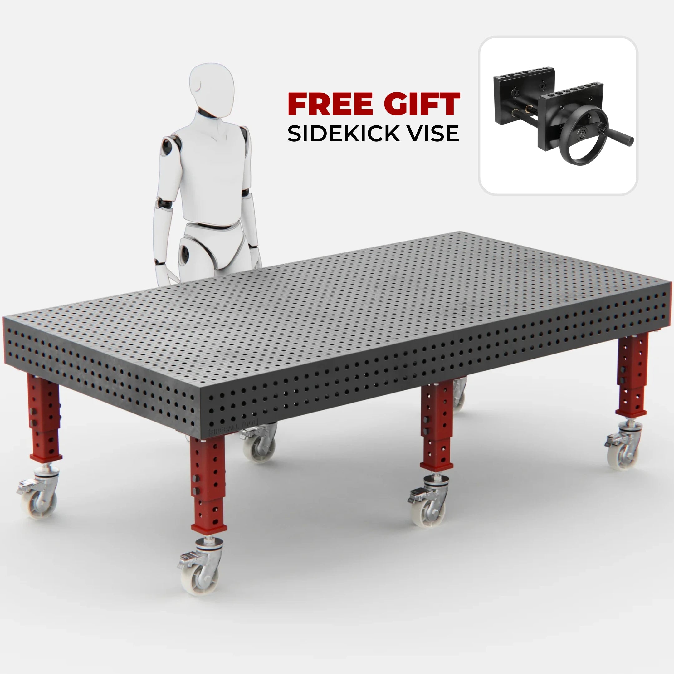 【Hinoki Iron Table 】No.1587 Heavy Duty Welding Table, 2600x1400 mm