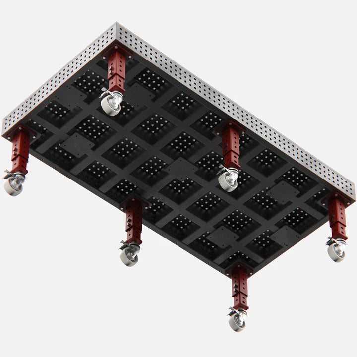 Steel Top X-Frame Welding Fixture Table, 2600x1400 mm