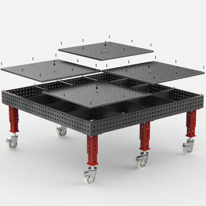Steel Top X-Frame Welding Fixture Table, 2000x2000 mm