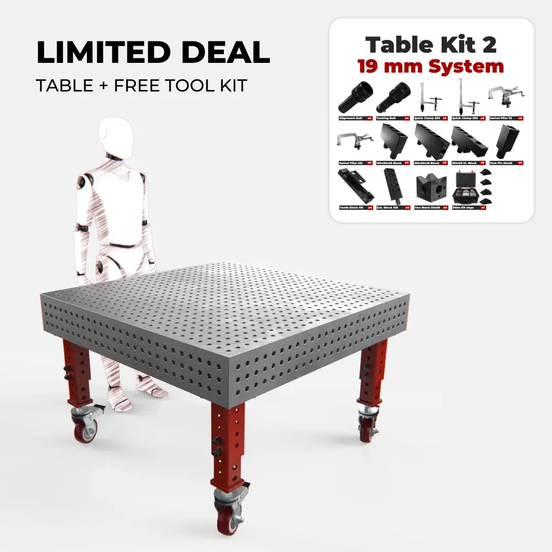 Heavy Duty Welding Table, 1400x1400 mm, with FREE Tool Kit