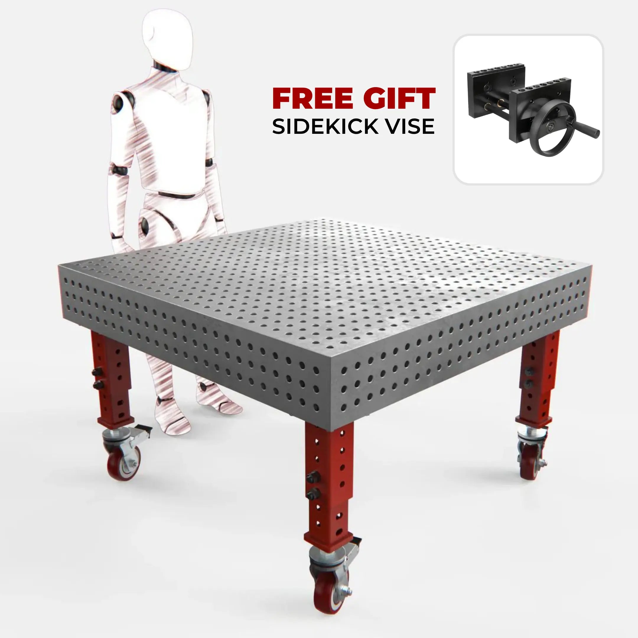 Heavy Duty Welding Table, 1400x1400 mm + FREE Vise