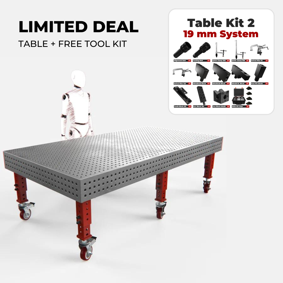 Heavy Duty Welding Table, 2600x1400 mm, with FREE Tool Kit