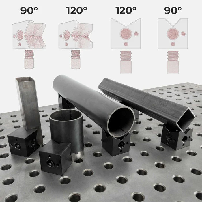 Blocco Vee 50x50 mm, sistema EBR - 16 mm