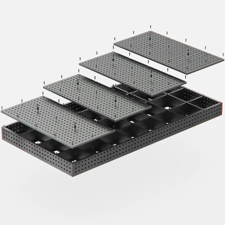Steel Top X-Frame Welding Fixture Table, 3050x1500 mm