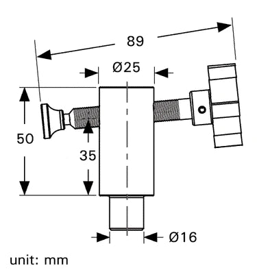 Seitenklemme - 16 mm System